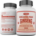 Mill Bay Korean Red Panax Ginseng Supplement Used in Herbal Medicine to Help Enhance Physical Performance, Increase Energy and as an Adaptogen - 100 Capsules (Strength 500 mg)