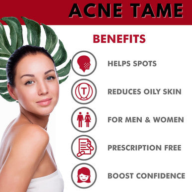 Acne Pills- Acne Tame Supplement- Clear Skin Vitamins Pill For Oily Skin Treatment, Hormonal Blemishes, Anti Spots & Cystic Acnes Supplements For Women, Men, Teens & Adults- 60 Oral Tablets