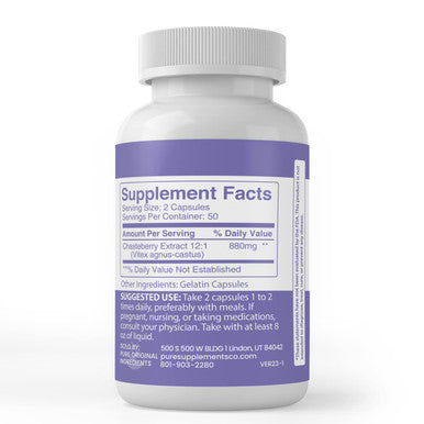 PURE ORIGINAL INGREDIENTS Chaste Tree Berry Extract, (100 Capsules) Always Pure, No Additives Or Fillers, Lab Verified