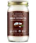 Dr. Bronner's - Organic Virgin Coconut Oil (Whole Kernel, 30 Ounce) - Coconut Oil for Cooking, Baking, Hair and Body, Unrefined and Fresh-Pressed, Rich and Nutty Flavor, Fair Trade, Vegan, Non-GMO