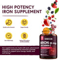 Vitacook Iron Supplement For Women And Men, High Potency Iron With Vitamin C, Blood, Energy, Muscle & Immune System Support, Vegan, 60 Count