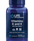 Life Extension Vitamins D and K with SeaIodine Vitamin D3 Vitamin K1 and K2 Iodine Supports Immune Bone arterial and Thyroid Health NonGMO GlutenFree 60 Capsules