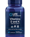 Life Extension Vitamins D And K With Sea Iodine Vitamin D3 Vitamin K1 60 Capsules