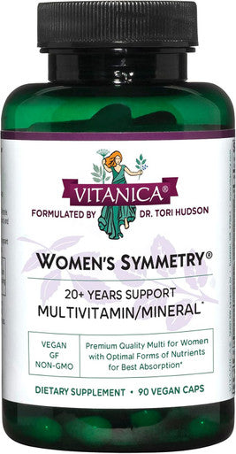 Vitanica Women's Symmetry High Potency Multivitamin and Mineral Vegan 90 Capsules