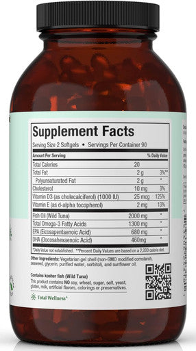 Maxi Health Triple Omega-3 Concentrate - Fish Oil - "1000 IU" Vitamin D3 (190 Capsules)