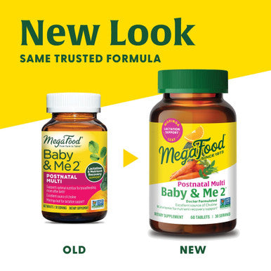 MegaFood, Baby & Me 2 Postnatal Multi, 60 Tablets