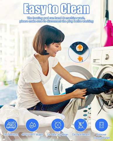 Heating Pad For Neck And Shoulders, 2.4Lb Weighted Large Heating Pad For Back Pain Relief, 6 Heat Settings 2H Auto-Off, Birthday Gifts For Women Men Mom Dad Mother Father Grandma Grandpa Blue