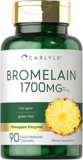 Carlyle Bromelain 1700 mg | 90 Capsules | Pineapple Enzyme Supplement | Non-GMO and Gluten