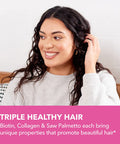 Biotin Collagen And Saw Palmetto Gummies Bundle For Ultimate Hair Growth Supplement To Assist Reversal Of Balding Hair Thinning