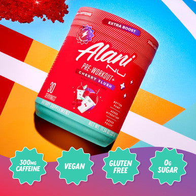 Alani Nu Pre Workout+ Powder Frozen Lemonade Extra Boost Sugar Free 300mg Caffeine L-Theanine Beta-Alanine Citrulline 30 Servings