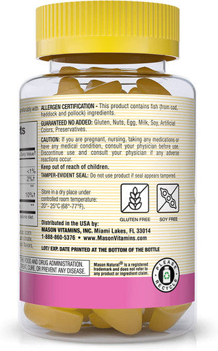 Mason Natural Collagen Gummies - Supports Healthy Skin, Bones and Joints, Tropical Flavor, Kosher, 60 Gummies (Pack of 3)