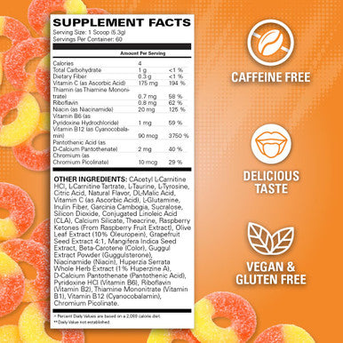 EHP Labs OxyShred Non Stimulant Pre Workout Powder Stim Free Pre Workout Caffeine Free Preworkout for Men and Women with L Glutamine and Acetyl L Carnitine Peach 60 Servings
