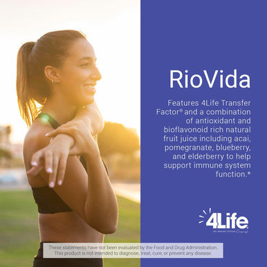 4Life Transfer Factor RioVida Tri-Factor Formula - Liquid Immune System and Antioxidant Support with Vitamin C Elderberry Blueberry and Acai - Single Pack