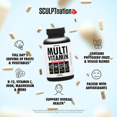 Sculpt Nation By V Shred Multivitamin - Daily Multivitamin For Women And Men With Zinc, Vitamin C, And Copper, Nutritional Support With One Serving Of Fruit And Veggies - 60 Capsules