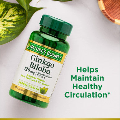Nature s Bounty Ginkgo Biloba Capsules Memory Support 100 Capsules