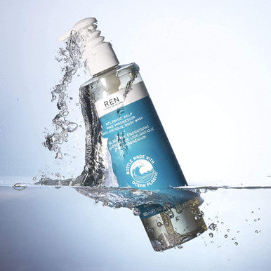 REN Clean Skincare - Atlantic Kelp and Magnesium Anti-Fatigue Body Wash - Energizing Vegan Body Wash with Natural Essential Oils in Recycled Ocean Plastic Bottle, 10.2 Fl Oz