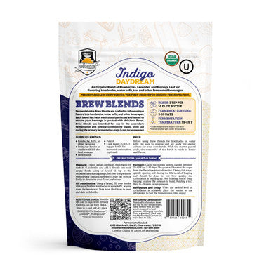 Fermentaholics Organic Indigo Daydream Brew Blends: Secondary Fermentation Flavoring For Kombucha Water Kefir And Other Fermented Drinks