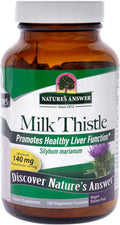 Nature'S Answer Milk Thistle Silybum Marianum Maximum Strength 120 Capsules Silymarin Essential Natural Ingredients Supports Healthy Liver Function Indulgence Indigestion And Upset Stomach
