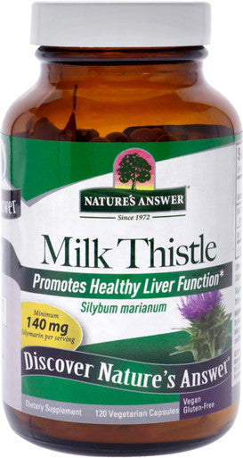 Nature'S Answer Milk Thistle Silybum Marianum Maximum Strength 120 Capsules Silymarin Essential Natural Ingredients Supports Healthy Liver Function Indulgence Indigestion And Upset Stomach