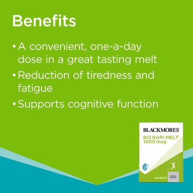 Blackmores B12 Rapi-Melt 1000Mcg Cherry 60 Melts