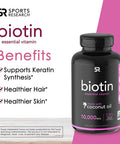 Sports Research Biotin 10000mcg 120ct Krill Oil 1000mg 120ct Bundle