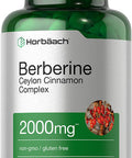 Berberine Plus Ceylon Cinnamon 2000mg 120 Veggie Capsules Vegetarian Non GMO and Gluten Free Supplement Berberine Complex by Horbaach