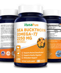 Sea Buckthorn (Omega 7) 2250mg 200 Veggie Powder Caps - Extract 5:1, Non-GMO &