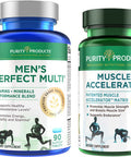 Muscle Accelerator Mens Perfect Multi Bundle Purity Products Clinically Tested Muscle Accelerator Blend Advanced Mens Multivitamin Promotes Strength Supports Healthy Testosterone Levels
