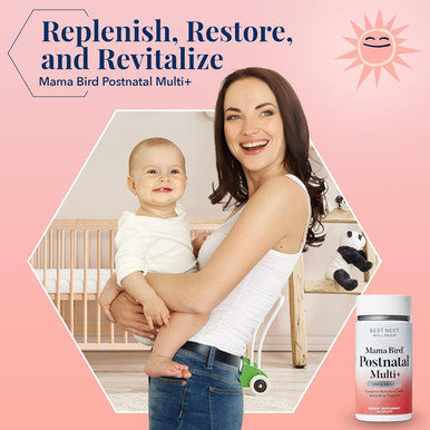 Best Nest Wellness Mama Bird Postnatal Vitamins for Breastfeeding and Postpartum Whole Food Organic Blend Methylated Vitamins Vegan Once Daily 30 Ct