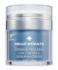 IT Cosmetics Hello Results WrinkleReducing Daily Retinol SeruminCream Firming AntiAging Retinol Face Cream with Niacinamide Vitamin B5 Vitamin E 1.7 fl oz