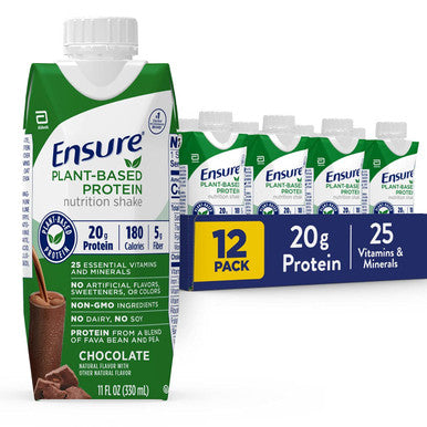 Ensure 100% Plant-Based Vegan Protein Nutrition Shakes With 20G Fava Bean And Pea Protein & Liquid Clear Nutrition Drink