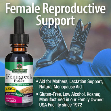 Nature'S Answer Fenugreek Seed with Organic Alcohol 1-Fluid Ounce | Female Reproductive Support | Aid for Mothers | Lactation Support | Natural Menopause Aid (Pack of 1)
