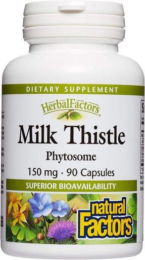 HerbalFactors by Natural Factors Milk Thistle Phytosome Promotes Healthy Liver Function with Dandelion and Turmeric 90 capsules 90 servings