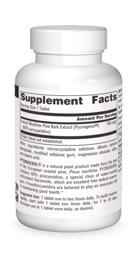 Source s Pycnogenol 100 mg Proanthocyanidin Complex - 60 Tablets