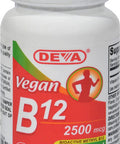 Deva Vegan Vitamins Sublingual B12 - 2500 mcg - 90 Tablets - Bioactive Methyl B12