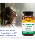 Country Life Magnesium Citrate 250Mg 120 Tablets Certified Gluten Free Certified Vegan Non-Gmo Verified Certified Halal