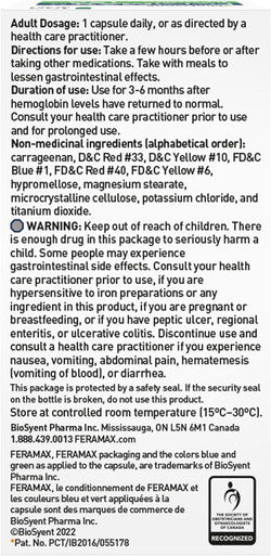FeraMAX Pd 150 Iron Supplement - Once Daily High Dose Iron Supplement No.1 Recommended Treatment for Iron Deficiency Anemia - 150mg of Elemental Iron per Capsule, 100 Capsules