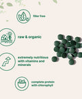 Micro Ingredients Organic Spirulina Supplement (Raw Spirulina Organic Filler Free), 3000MG , 720 Tablets (4 Month Supply)