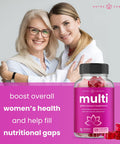 Multivitamin For Women 14+ Womens Multivitamin Gummies, 120 Count Vitamins A, B, C, D, E, Biotin, Folic Acid Womens Gummy Multivitamins Chewable Daily Multi Gummy Vitamins For Women