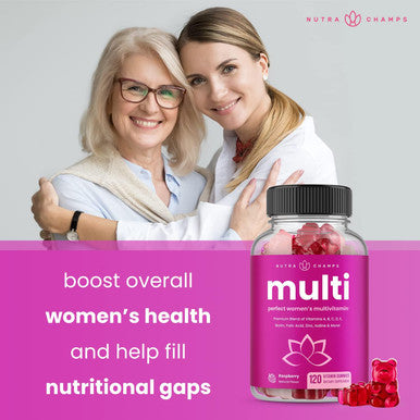Multivitamin For Women 14+ Womens Multivitamin Gummies, 120 Count Vitamins A, B, C, D, E, Biotin, Folic Acid Womens Gummy Multivitamins Chewable Daily Multi Gummy Vitamins For Women