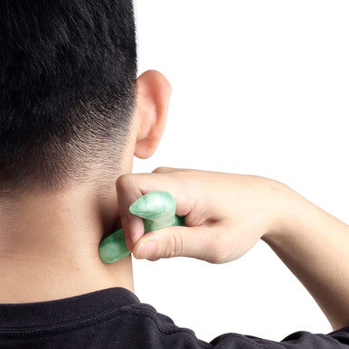 Jade Stone Trigger Point Massage Tool-Deep Tissue Massage- Reflexology Acupressure Massage Tools For Full Body Relaxing Myofascial Release Pain Relief, Real Energy Jade Natural Self-Massage Bar