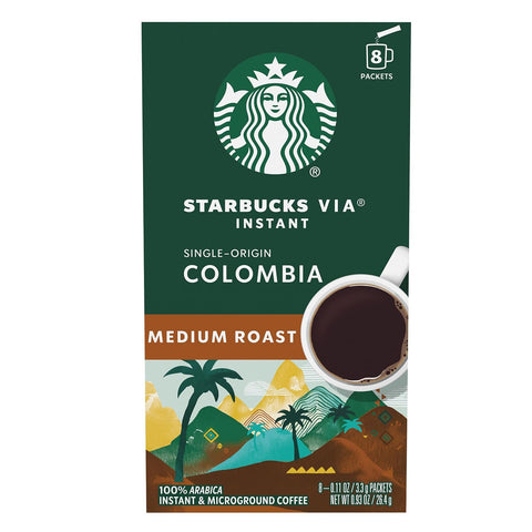 Starbucks VIA Instant Coffee, Medium Roast Coffee, Pike Place Roast, 100% Arabica, Single-Serve, 1 Box (50 Packets) | 100% Arabica instant coffee packets; Pike Place Roast medium roast; 1 box, 50 packets