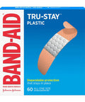 Band-Aid Brand Tru-Stay Plastic Strips Adhesive Bandages For Wound Care And First Aid, All One Size, 60 Ct