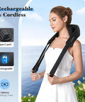 Knqze Valentine'S Day For Women Men Neck And Shoulder Massager With Heat Cordless Back And Neck Massager 4D Shiatsu Deep Kneading Massagers For Shoulder Back Leg Neck Pain Relief Home Office Use