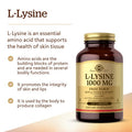 Solgar L-Lysine 1000 Mg 100 Tablets - Enhanced Absorption And Assimilation - Promotes Integrity Of Skin And Lips - Collagen Support - Amino Acids - Non Gmo Vegan Gluten Free - 100 Servings