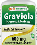 Best Naturals Graviola Capsules Annona Muricata 600 Mg 120 Count