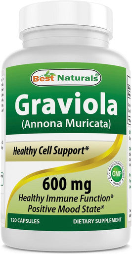 Best Naturals Graviola Capsules Annona Muricata 600 Mg 120 Count