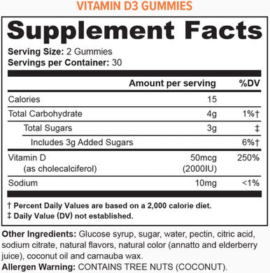 Vitauthority Vitamin D3 Gummies Best Tasting Vitamin D D3 Gummy Vitamins 60 Chews
