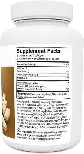 Dr. Berg's Nutritional Yeast Tablets - Natural B12 Added - All 8 B Vitamin Complex - No Gluten Non-GMO No Synthetics - 270 Vegan Tablets Dietary Supplements