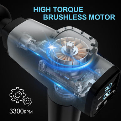 Headot Deep Tissue Muscle Therapy Gun For Athletes, Percussion Body Muscle Massager With 30 Speeds,6 Types Of Massage Heads, Handheld Massager For Shoulder Neck Back Pain Relief (Carbon)